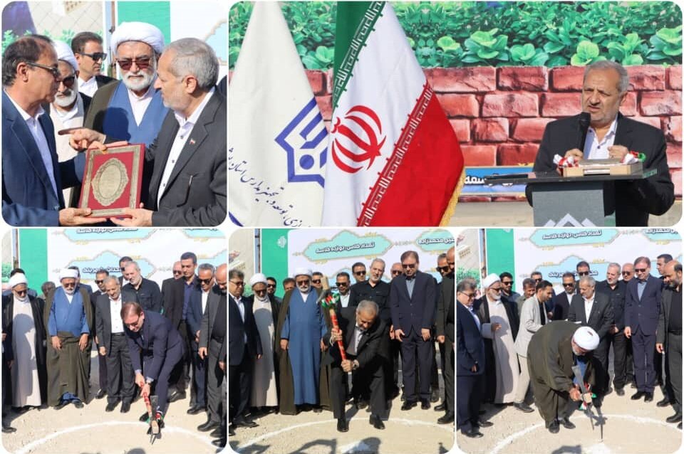 وزیر آموزش و پرورش در مراسم کلنگ زنی مدرسه خیرساز